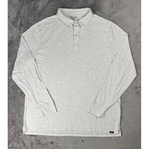 Faherty Polo Shirt Mens 2XL Striped Long Sleeve Organic Cotton Blend Casual